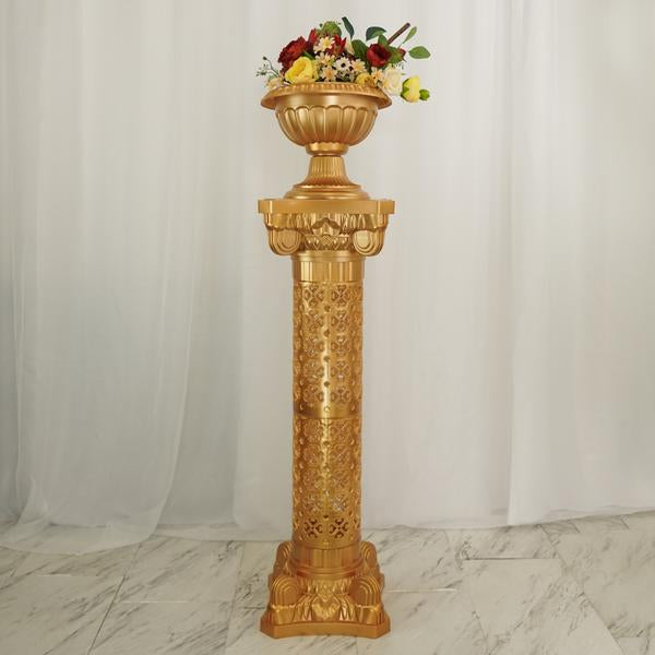 4 pcs 40" tall Adjustable Roman Decorative Columns Pedestal Stands - Gold PROP_ROMA_25