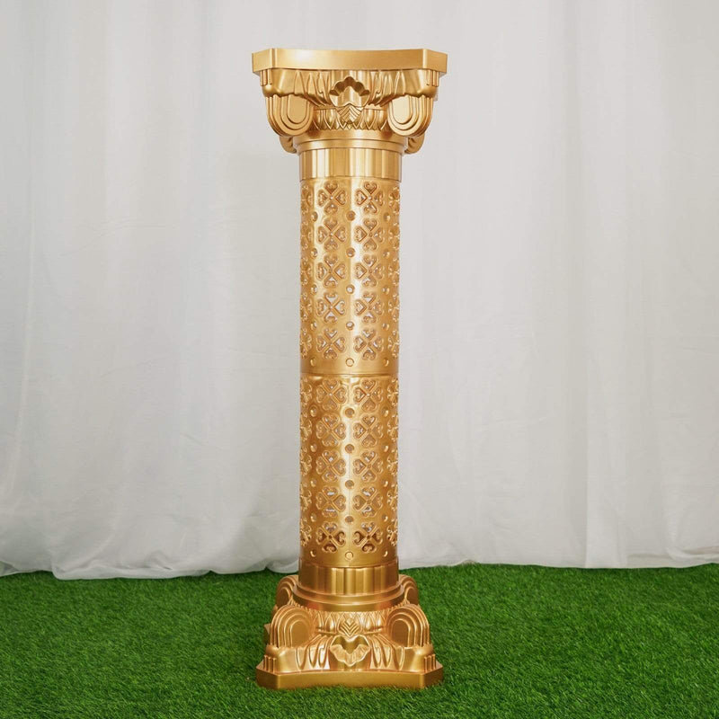 4 pcs 40" tall Adjustable Roman Decorative Columns Pedestal Stands - Gold PROP_ROMA_25
