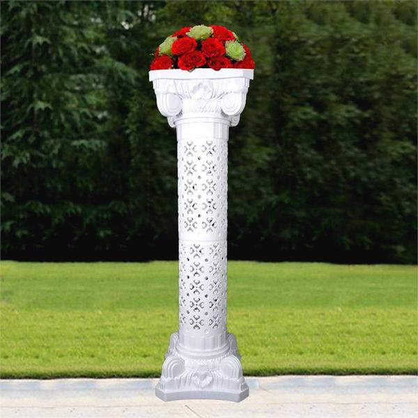 4 pcs 42" tall Adjustable Roman Decorative Columns Pedestal Stands - White PROP_ROMA_05