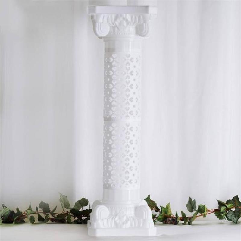 4 pcs 42" tall Adjustable Roman Decorative Columns Pedestal Stands - White PROP_ROMA_05