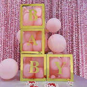 4 pcs 5" tall Letters Stickers Backdrop Decorations - Gold