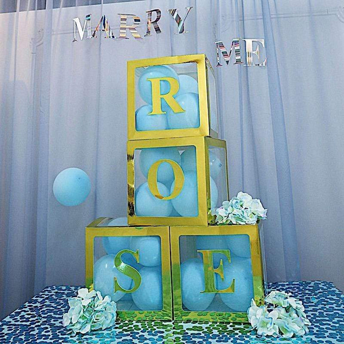 4 pcs 5" tall Letters Stickers Backdrop Decorations - Gold