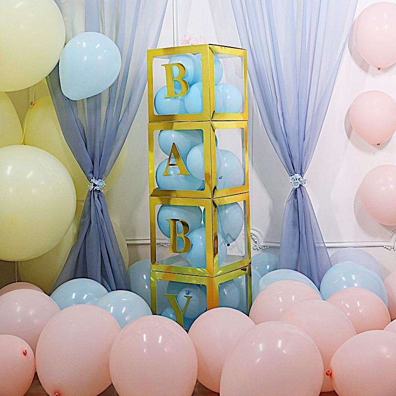 4 pcs 5" tall Letters Stickers Backdrop Decorations - Gold