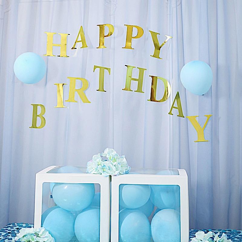 4 pcs 5" tall Letters Stickers Backdrop Decorations - Gold