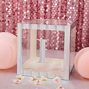 4 pcs 5" tall Letters Stickers Backdrop Decorations - Iridescent