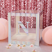 4 pcs 5" tall Letters Stickers Backdrop Decorations - Iridescent