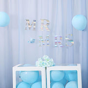 4 pcs 5" tall Letters Stickers Backdrop Decorations - Iridescent