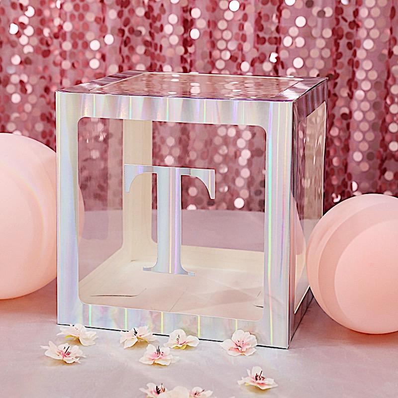 4 pcs 5" tall Letters Stickers Backdrop Decorations - Iridescent