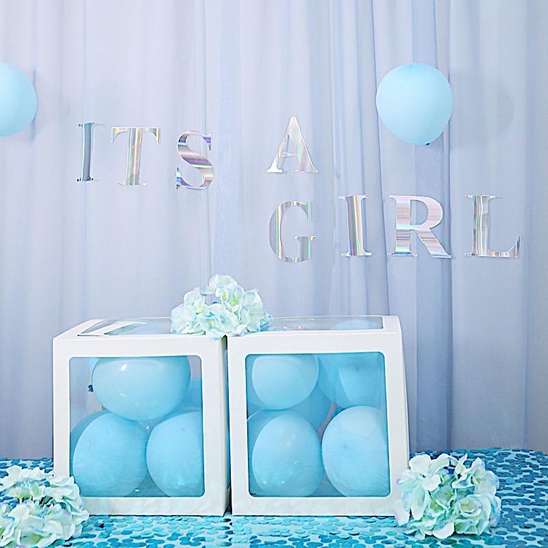 4 pcs 5" tall Letters Stickers Backdrop Decorations - Iridescent