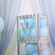 4 pcs 5" tall Letters Stickers Backdrop Decorations - Iridescent