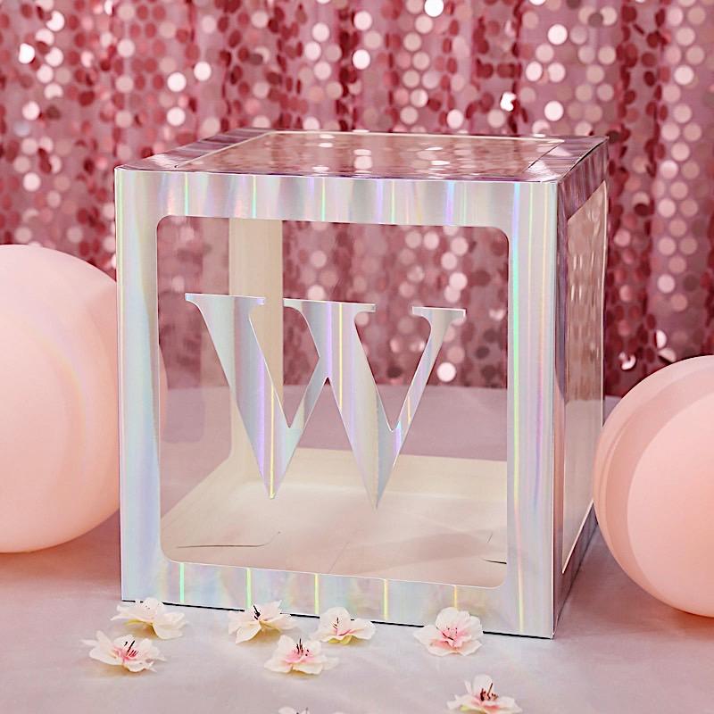 4 pcs 5" tall Letters Stickers Backdrop Decorations - Iridescent