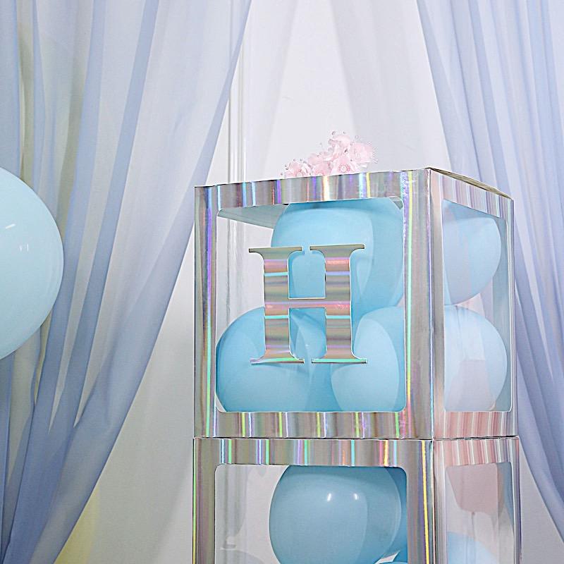 4 pcs 5" tall Letters Stickers Backdrop Decorations - Iridescent