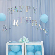 4 pcs 5" tall Letters Stickers Backdrop Decorations - Iridescent