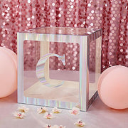 4 pcs 5" tall Letters Stickers Backdrop Decorations - Iridescent