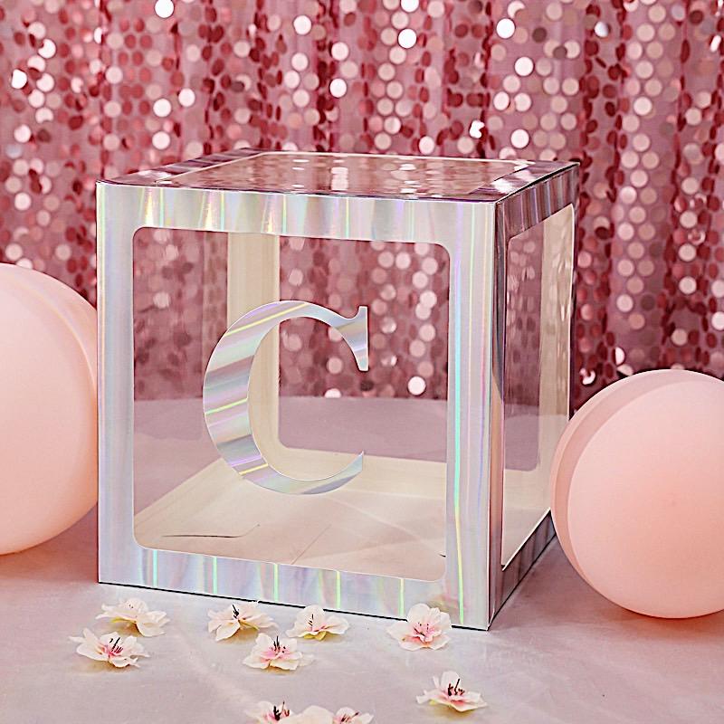 4 pcs 5" tall Letters Stickers Backdrop Decorations - Iridescent