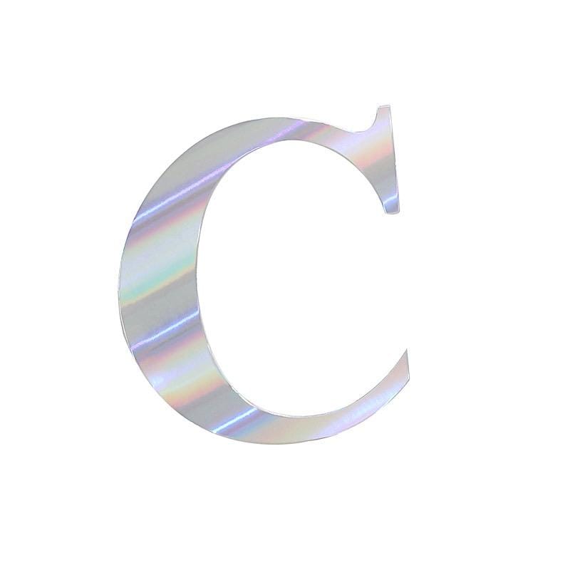 4 pcs 5" tall Letters Stickers Backdrop Decorations - Iridescent PAP_001_5_ABW_C