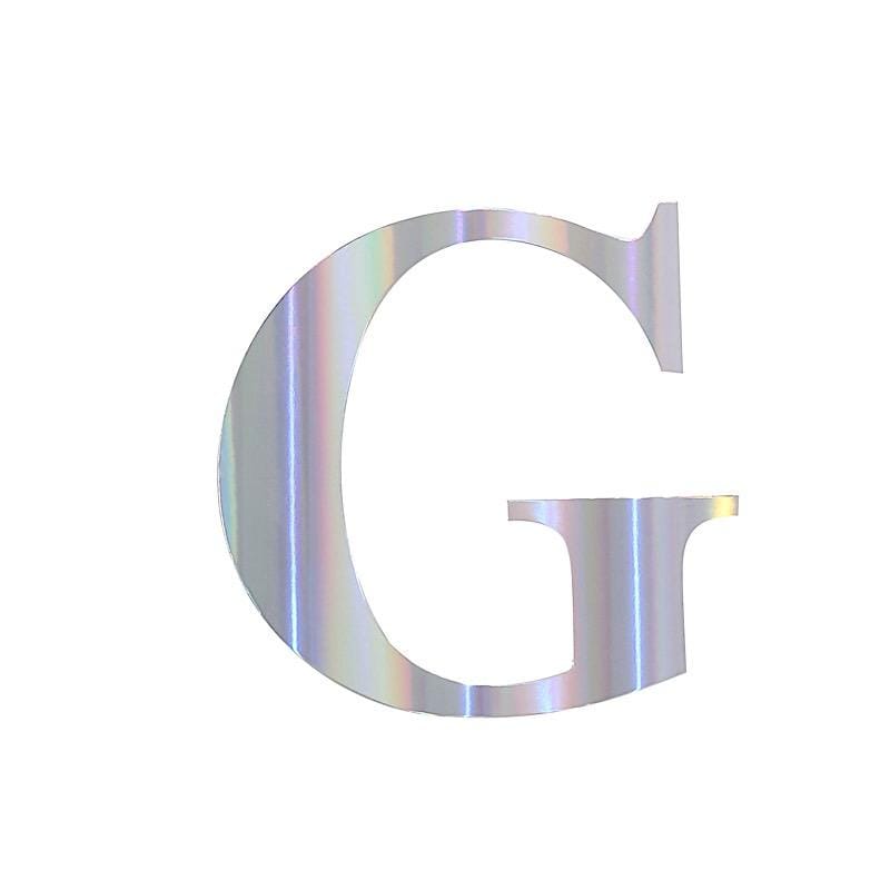4 pcs 5" tall Letters Stickers Backdrop Decorations - Iridescent PAP_001_5_ABW_G