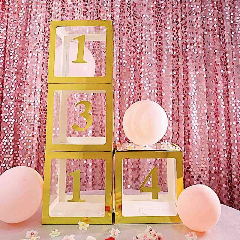 4 pcs 5" tall Numbers Stickers Backdrop Decorations - Gold