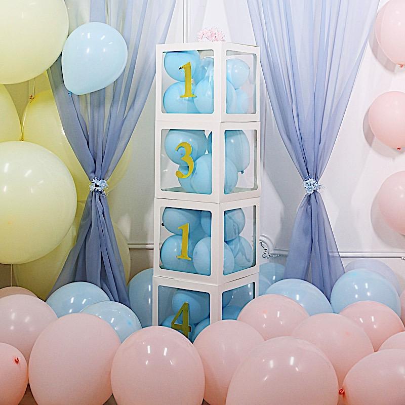 4 pcs 5" tall Numbers Stickers Backdrop Decorations - Gold