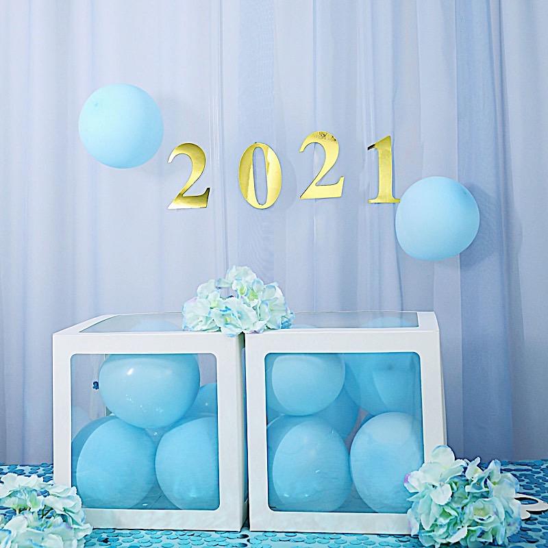 4 pcs 5" tall Numbers Stickers Backdrop Decorations - Gold