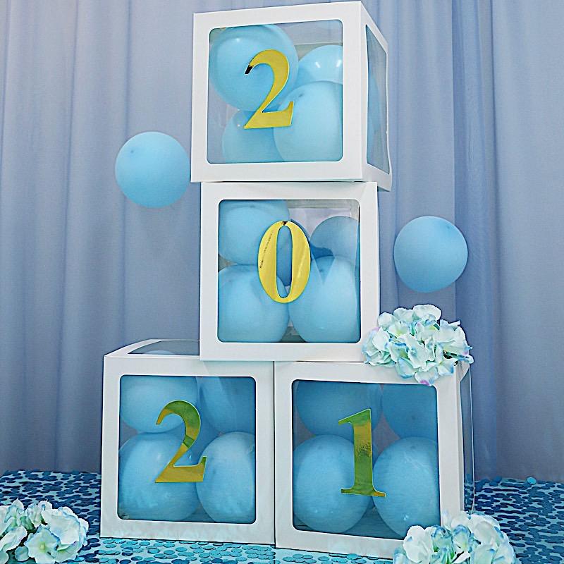 4 pcs 5" tall Numbers Stickers Backdrop Decorations - Gold