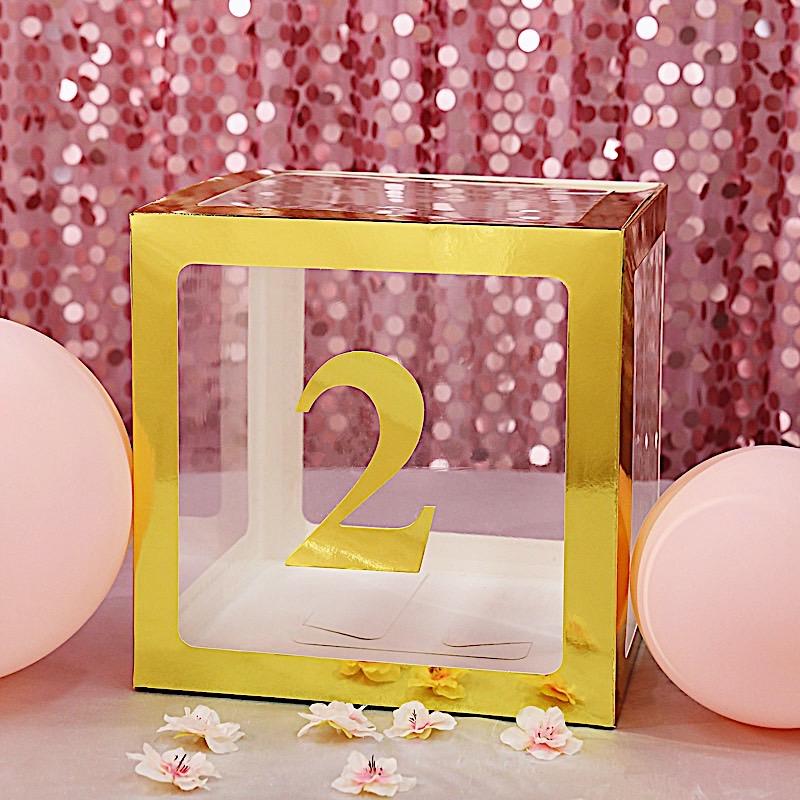 4 pcs 5" tall Numbers Stickers Backdrop Decorations - Gold