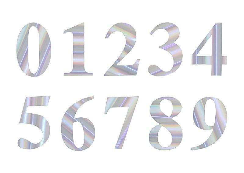 4 pcs 5 Numbers Stickers Backdrop Decorations - Iridescent