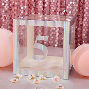 4 pcs 5" tall Numbers Stickers Backdrop Decorations - Iridescent