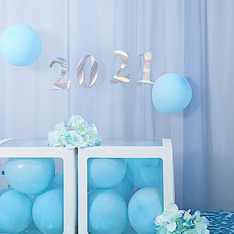 4 pcs 5" tall Numbers Stickers Backdrop Decorations - Iridescent