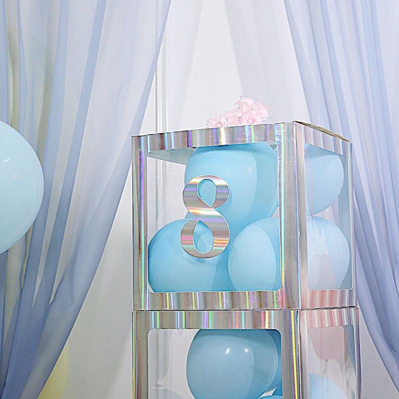 4 pcs 5" tall Numbers Stickers Backdrop Decorations - Iridescent