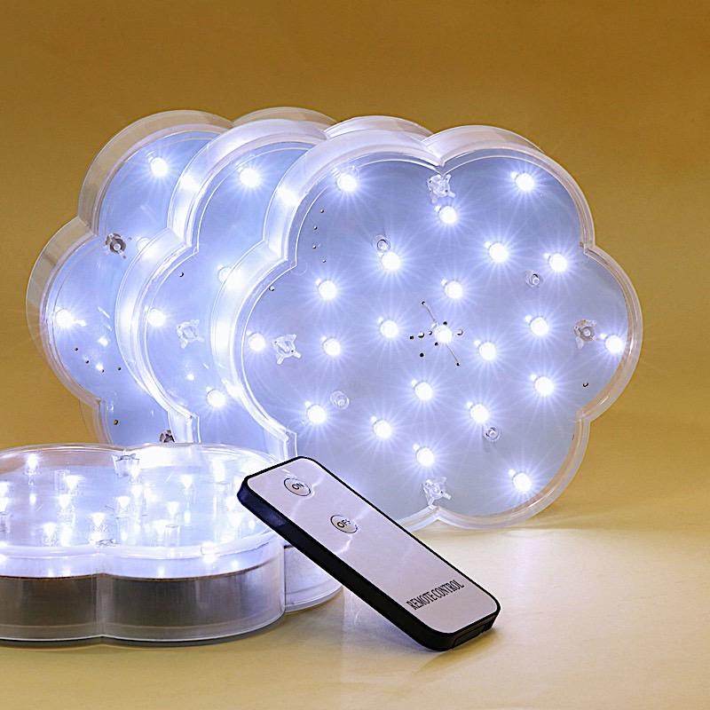 4 pcs 6" LED Vase Lights with Remote Control - White LED_RMT03_WHT