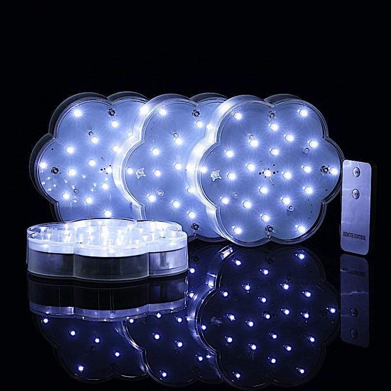 4 pcs 6" LED Vase Lights with Remote Control - White LED_RMT03_WHT