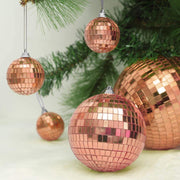 4 pcs 6" wide Glass Mirror Disco Balls Ornaments