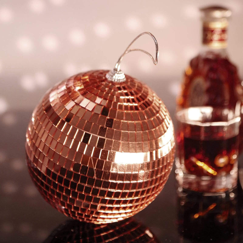 4 pcs 6" wide Glass Mirror Disco Balls Ornaments