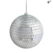 4 pcs 6" wide Glass Mirror Disco Balls Ornaments