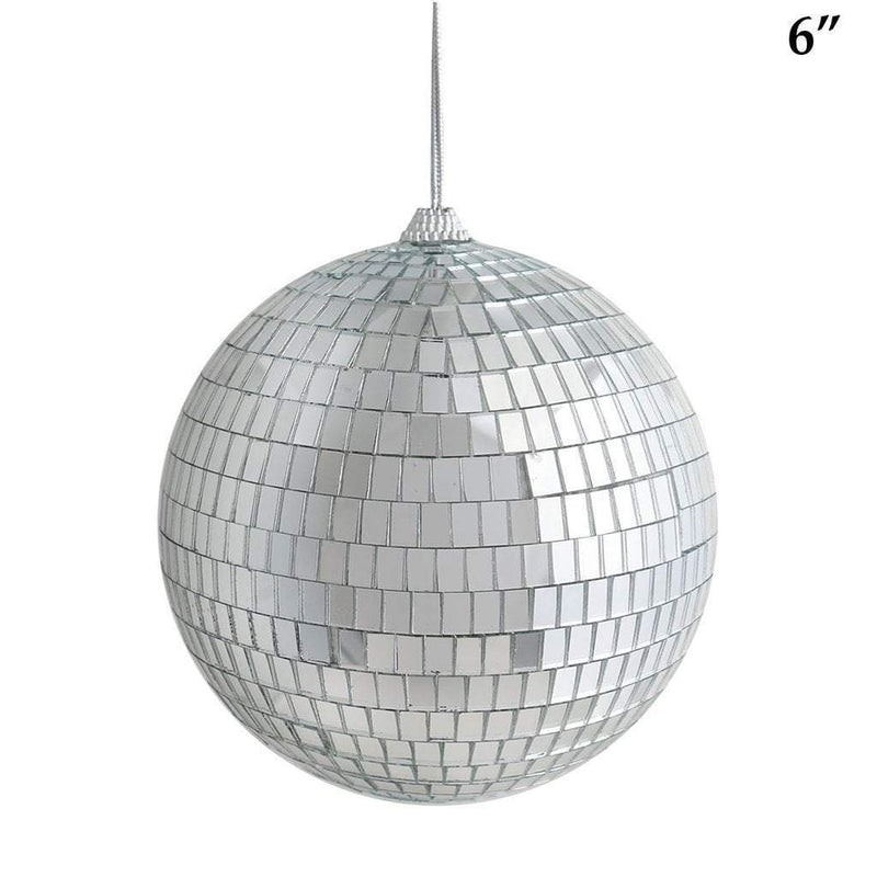 4 pcs 6" wide Glass Mirror Disco Balls Ornaments