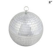 4 pcs 8" Wide Glass Mirror Disco Balls Ornaments - Silver FOAM_BALL_MIR_08