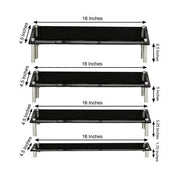 4 pcs Acrylic Cupcake Holders Dessert Stands Organizer Racks - Black CAKE_PLST_REC001_SET_BLK