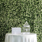 4 pcs Artificial Boxwood Leaves Foliage UV Protected Wall Backdrop Panels 11 sq ft - Green and White ARTI_5062_GRN_19