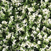 4 pcs Artificial Boxwood Leaves Foliage UV Protected Wall Backdrop Panels 11 sq ft - Green and White ARTI_5062_GRN_19