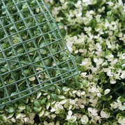 4 pcs Artificial Boxwood Leaves Foliage UV Protected Wall Backdrop Panels 11 sq ft - Green and White ARTI_5062_GRN_19