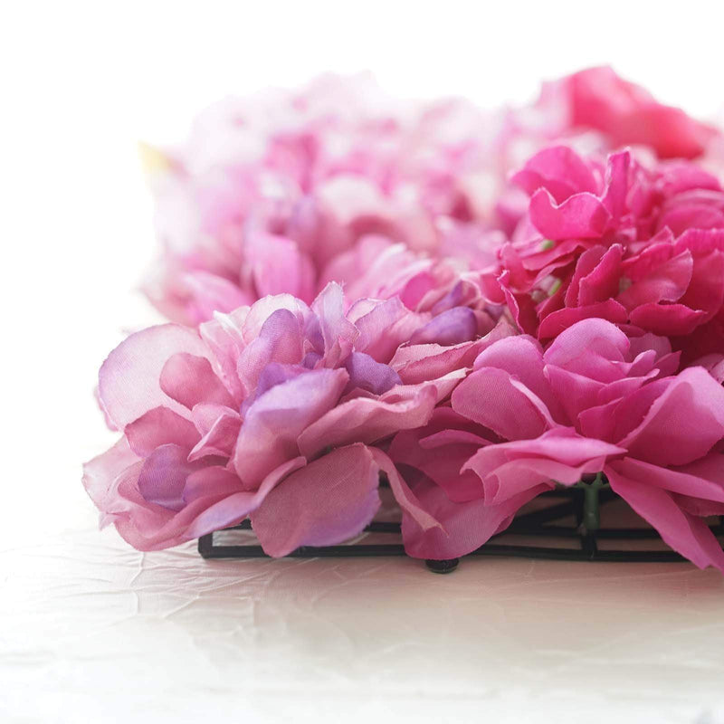 4 pcs Assorted Silk Flowers Wall Backdrop Panels