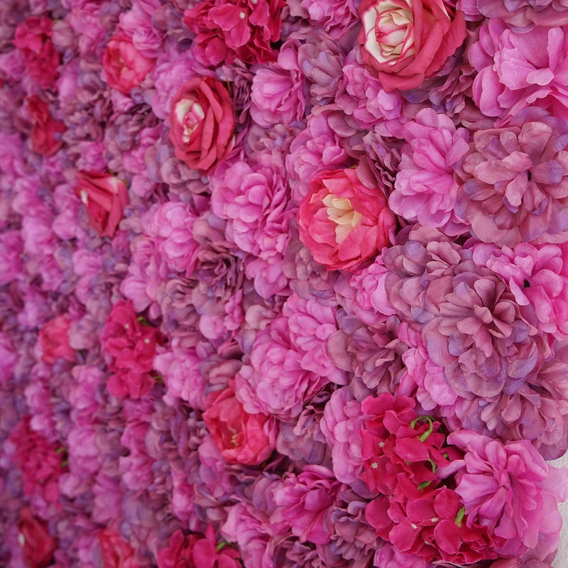 4 pcs Assorted Silk Flowers Wall Backdrop Panels