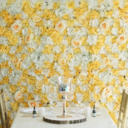 4 pcs Assorted Silk Flowers Wall Backdrop Panels