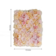 4 pcs Assorted Silk Flowers Wall Backdrop Panels