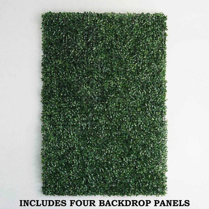 4 pcs Boxwood Leaves UV Protected Wall Backdrop Panels 11 sq ft - Green ARTI_5062_GRN_01
