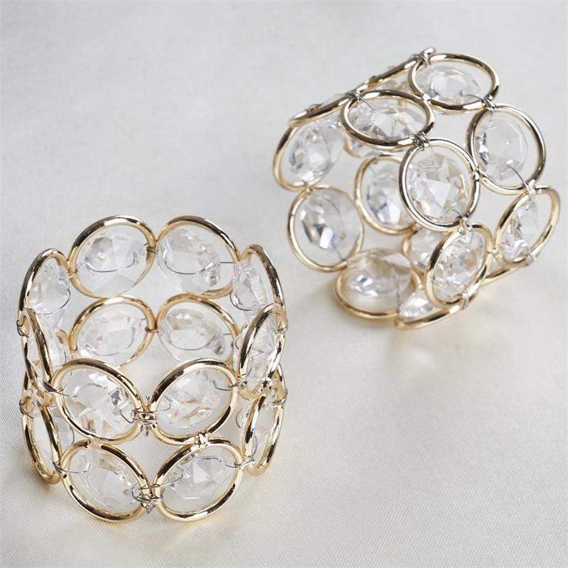 4 pcs Crystal Design Napkin Rings Set