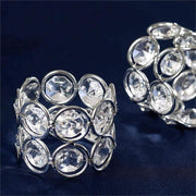 4 pcs Crystal Design Napkin Rings Set
