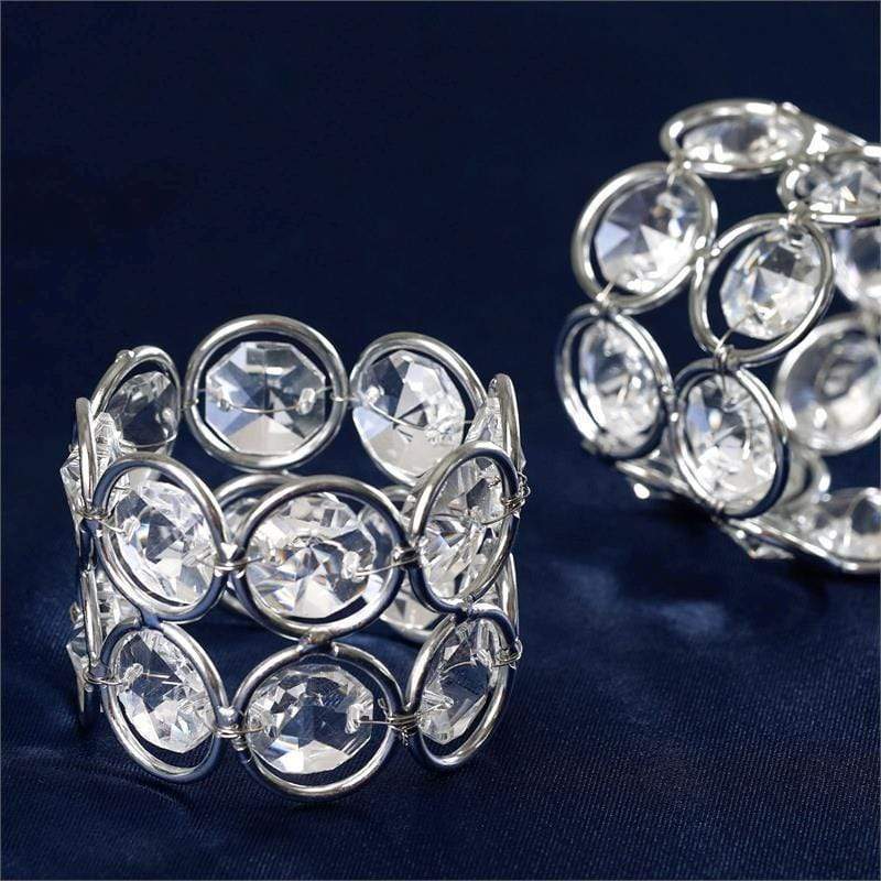 4 pcs Crystal Design Napkin Rings Set
