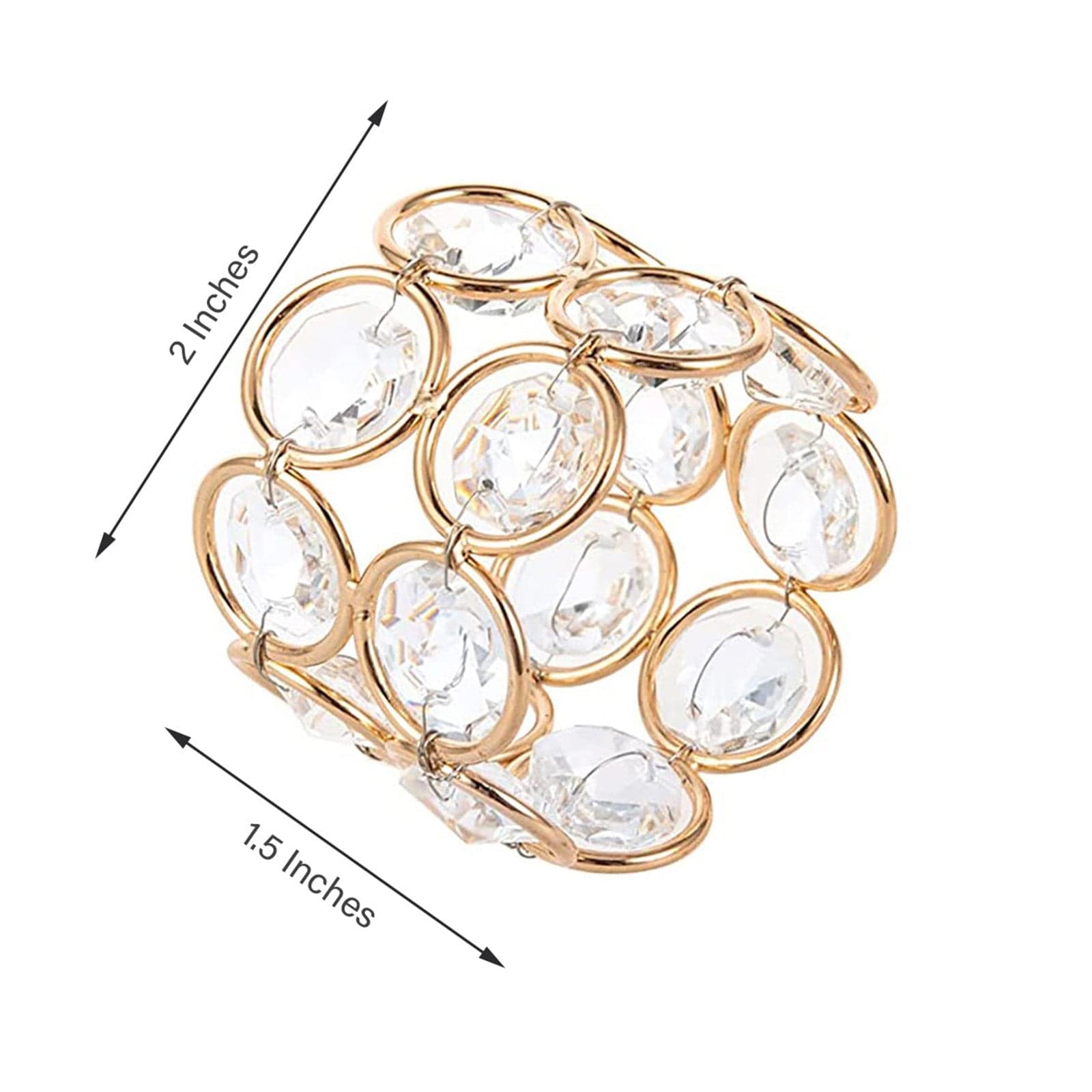4 pcs Crystal Design Napkin Rings Set
